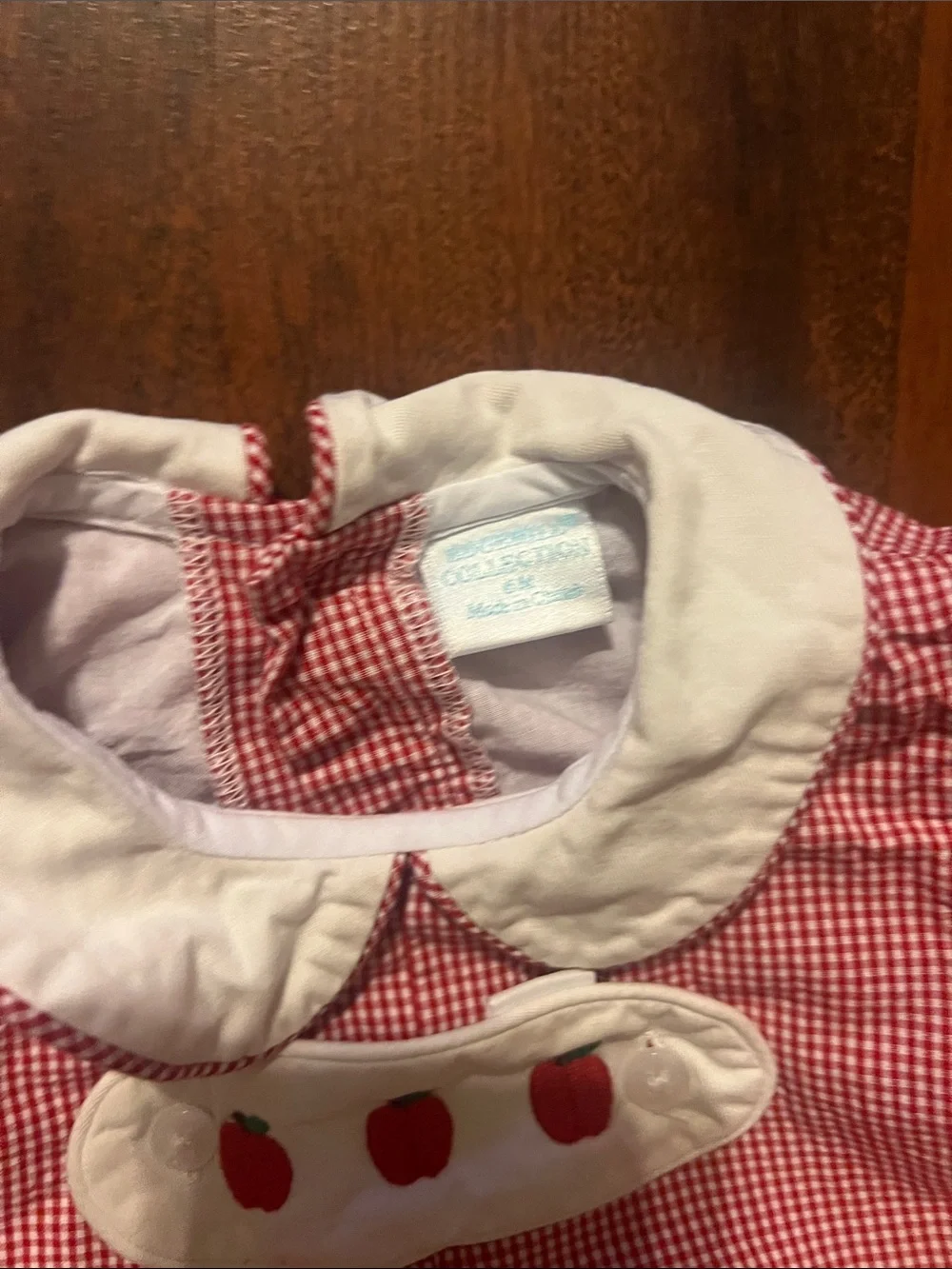 Edgehill Collection Red and White Check Baby Bubble Romper Size 6 Months